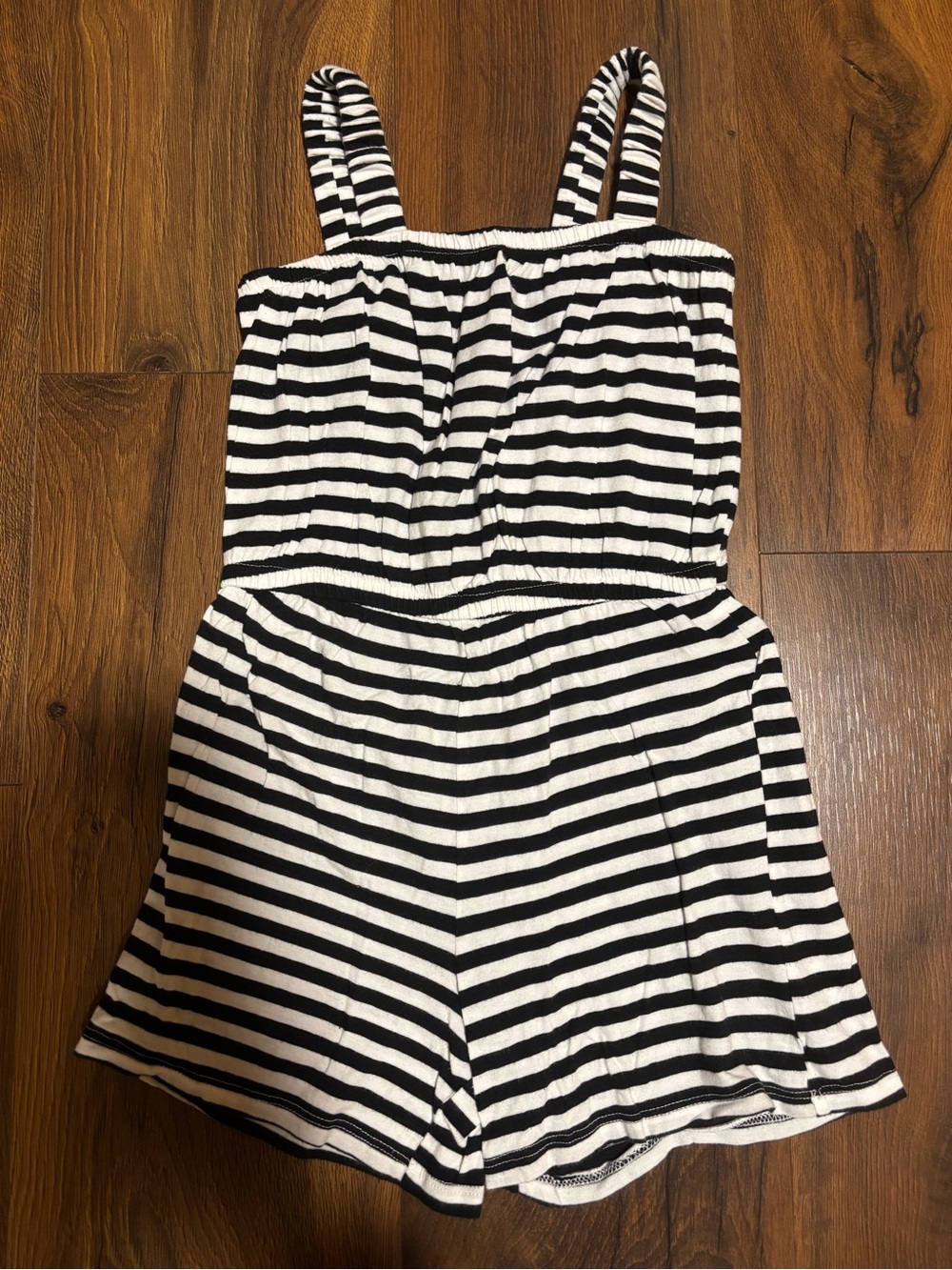 Old Navy Toddler Girls Sleeveless Striped Romper - Black/White 6t